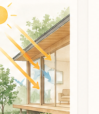 太陽の光を調整する家のイメージ
